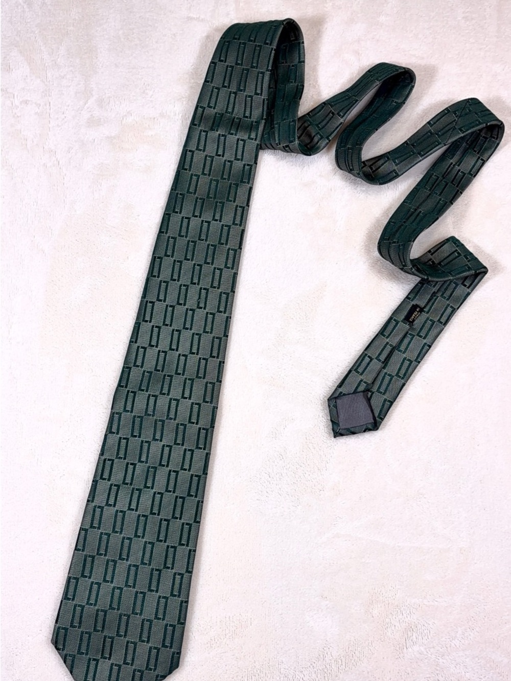 Charvet Green‎ Geometric Silk Tie